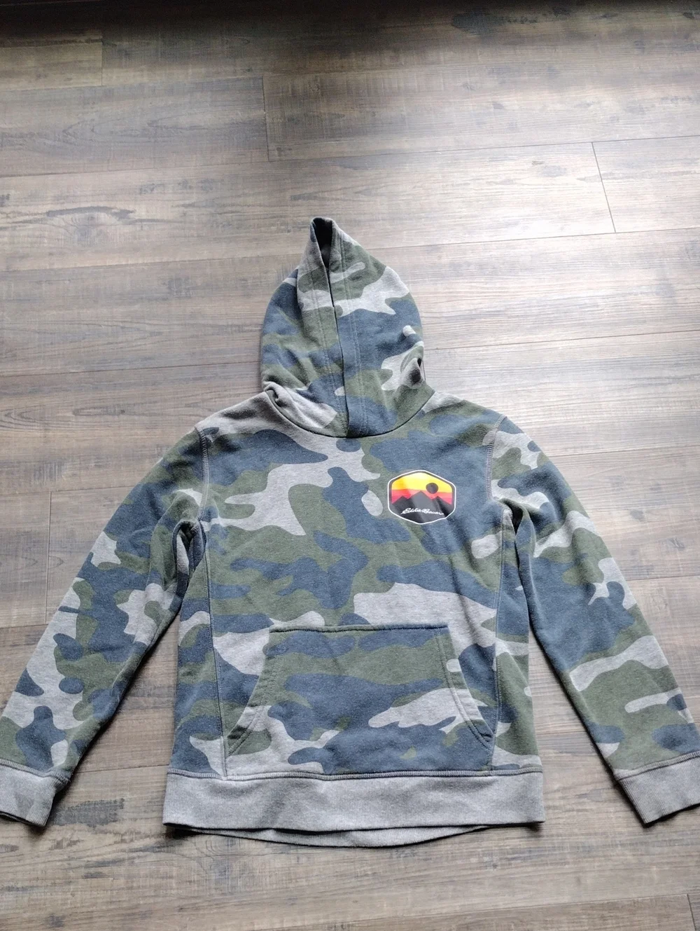 Eddie Bauer Kids Camo Crewneck Hoodie - Green, Gray, Blue